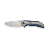 WE Blue Titanium Handle With Polished Bead Blasted Titanium Inlay Hand Rubbed Satin CPM 20CV Blade N - KNIFESTOCK