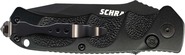 Schrade Black Tanto 40% Serrated 4116 Steel, Blocare cu Buton, Siguranță pe Spatele Mânerului - KNIFESTOCK
