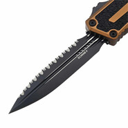 Microtech SCARAB II GEN III D/E BLACK FULL SERRATE TAN 1280-3TA - KNIFESTOCK