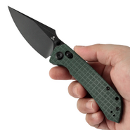 Tenable Knives Fenrir Black Stonewashed Nitro V, Grön G10 med Frag-mönster T103 - KNIFESTOCK