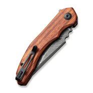 Civivi Bluetick Guibourtia Wood HandleDamascus BladeNested Liner Lock C23050-DS1 - KNIFESTOCK