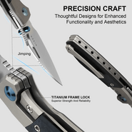 Kizer Shrike S45VN,Stonewashed,Titanium &amp; Richlite® - KNIFESTOCK