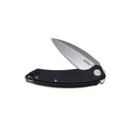 KUBEY Leaf Liner Lock Front Flipper Folding Knife Black G10 Handle KU333A - KNIFESTOCK