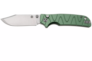 QSP Knife Kali, Button lock, 14C28N stonewashed, Green aluminium QS159-E1 - KNIFESTOCK