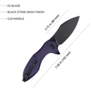 KUBEY Noble Nest Couteau Pliant Liner Lock Manche G10 Violet KU236E - KNIFESTOCK