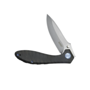 Kubey Ruckus Liner Lock Folding Knife Flame Ti Handle, Bead Blasted CPM 20CV KB314P - KNIFESTOCK