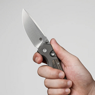 Vosteed Psyop 302 S35VN Stonewash, Zöld Norplex UltreX™ Micarta &amp; Titán Bolster - KNIFESTOCK