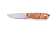 Brisa Trapper 95-curly birch N690Co Flat Sheath bushcraft 95 with firesteel BRS-077-2071-1562 - KNIFESTOCK