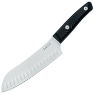 Due Cigni Santoku, hollow edge, 18 cm blade, stainless steel 4116, black G10 2C 2103 G10 - KNIFESTOCK