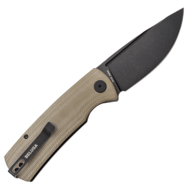 Petrified Fish PFP01 Beluga Black Stonewash K110 Khaki Micarta PFP01KAMW - KNIFESTOCK