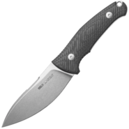 Viper NORDLYS Drop Point Stonewash N690Co, Black SureTouch G10, Leather Sheath VT4044GG - KNIFESTOCK