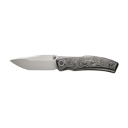 We Knife SwordfinAluminum Foil Carbon Fiber Handle Gray Titanium LinerSilver B - KNIFESTOCK