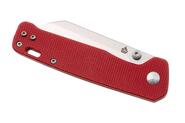 QPS Penguin V2 D2, 2-Ton-Finish Stonewash - Satin, Griff: Rotes Micarta QS130V2- - KNIFESTOCK
