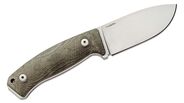 Lionsteel Fixed Blade M390 satin blade, Green CANVAS handle, leather sheath M2M CVG - KNIFESTOCK