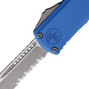 Microtech HERA II MINI S/E APOCALYPTIC PART SERRATE BLUE 1703M-11APBL - KNIFESTOCK