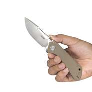 KUBEY Thalia Front Flipper EDC Pocket Folding Knife Tan G10 Handle KU331F - KNIFESTOCK