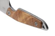 MKM MAKRO 1 – M390 SATIN DROP POINT Fixed bld, OLIVE WOOD hdl, +POCKET LEATHER SHEATH MK MA01-O - KNIFESTOCK