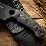 Giant Mouse GMF1-XL Black Dunes,PVD Vanadis, Fat Carbon,Leather Sheath GM-GMF1-XL-BLACKOUT - KNIFESTOCK