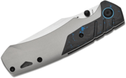 Kansept Weim Stonewashed CPM S35VN Plain Titanium + Blue Carbon Fiber K1051A4 - KNIFESTOCK