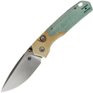 Vosteed Psyop 303 S35VN Satin, Teal Norplex UltreX™ Micarta &amp; Réz Bolster A2221 - KNIFESTOCK