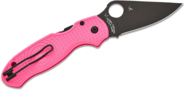 Spyderco Para 3 Pink Lightweight Black Blade Living Beyond Breast Cancer Reveal 14 C223PPNBK - KNIFESTOCK