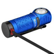 Olight Perun 2 Mini Rechargeable LED Flashlight (Blue) with Headlamp Headband - KNIFESTOCK