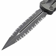 Microtech DIRAC DELTA APOCALYPTIC DOUBLE FULL SERRATE NATURAL CLEAR 227-D12APNC - KNIFESTOCK
