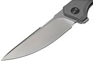 WE Quixotic Gray Titanium Handle Silver Bead Blasted CPM 20CV Blade WE21016-1 - KNIFESTOCK