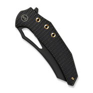 WE Knife Epaulette Diamond Patterned Black Titanium HandleBlack Stonewashed Bohler M390 Blade - KNIFESTOCK