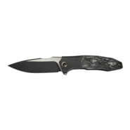 WE Black Titanium Handle With Shredded Carbon Fiber InlayBlack Stonewashed Bohl - KNIFESTOCK