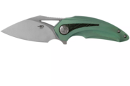 Bestech NUKE M390, Satin, Titanium+Black Green G10, Green BT2107D - KNIFESTOCK