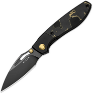 Kizer Shrike S45VN,Matte DLC Ultra,Titanium &amp; Fat Carbon® Camo Gold - KNIFESTOCK