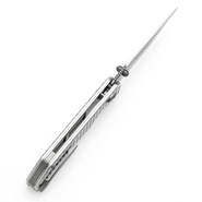 TENABLE KNIVES Eaglestrike Stonewashed Nitro-V 0.118&quot; / 3.0mm Silver Anodized Aluminum T1095V4 - KNIFESTOCK