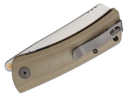 Petrified Fish PFE05 Flavorist Satin K110 khaki Micarta PFE05KMP - KNIFESTOCK
