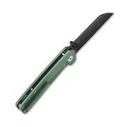 QSP Knife Penguin, Black Stonewash 154CM Blade, Green Titanium Handle QS130-Y - KNIFESTOCK