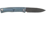 Lionsteel Folding knife Damascus Scrambled blade, BLUE Titanium handle and clip TL D BL - KNIFESTOCK