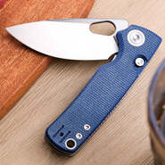 Vosteed Porcupine 14C28N Satin Bleu Micarta A2605 - KNIFESTOCK