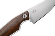 MKM MAKRO 1 – M390 SATIN DROP POINT Fixed bld, SANTOS WOOD hdl, +POCKET LEATHER SHEATH MK MA01-S - KNIFESTOCK