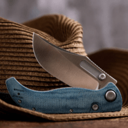 Vosteed Naga S35VN Satin Blue Norplex UltreX™ Micarta A3901 - KNIFESTOCK
