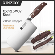 XINZUO B35 6.7 inch bone chopper red sandalwood X5Cr15MoV Steel - KNIFESTOCK