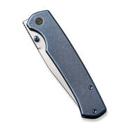 We Evocate Blue Titanium Handle Silver Bead Blasted CPM 20CV Blade We21046-3 - KNIFESTOCK