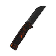 QSP Knife Baby Penguin  14C28N, black stonewash,  Tortoise resin QS130BP-B2 - KNIFESTOCK