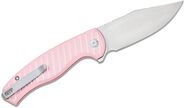 CIVIVI Milled Light Pink Aluminum Handle Satin Finished Nitro-V Blade Button Lock C23040B-3 - KNIFESTOCK