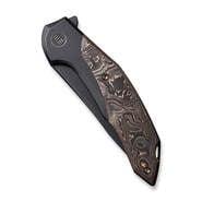 We Merata Black Titanium Handle With Copper Foil Carbon Fiber Inlay Black Stonewashed CPM 20CV Blade - KNIFESTOCK