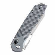 TENABLE KNIVES Shard Stonewashed 14C28N 0.14&quot; / 3.5mm Gray Aluminum with Diamond Pattern T1006V4 - KNIFESTOCK