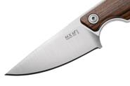 MKM MAKRO 1 – M390 SATIN DROP POINT Fixed bld, SANTOS WOOD hdl, +POCKET LEATHER SHEATH MK MA01-S - KNIFESTOCK
