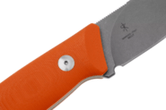 Fox-Knives Muzzle Fixed Knife Stainless Steel Becut Satin Blade, G10 Orange Handle FX-664 OR - KNIFESTOCK