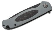 Petrified Fish PFB03 Stamp Black Stonewashed D2 Carbon Fiber With Gray G10 PFB03GADW - KNIFESTOCK