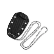 QSP Knife Canary Neck Knife  Laminated Damascus,  Blue  shredded CF QS141-L - KNIFESTOCK