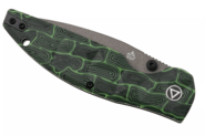 QSP Knife Turtle Punk, Liner lock, 14C28N champagne cer, Black/Green G10 QS158-C2 - KNIFESTOCK